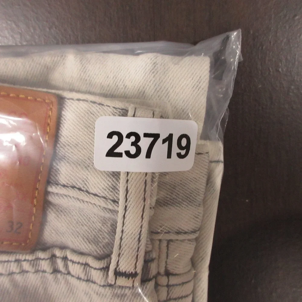 Levis Jeans Mens 31x32 Gray 501 Button Fly Original Straight‎ Acid Wash Denim